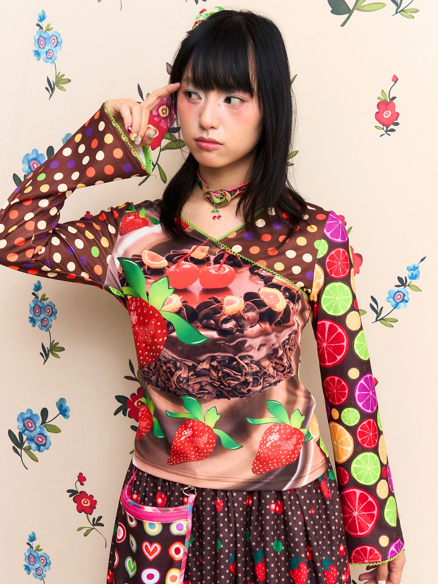 Fruits Strawberry Chocolate Cake Shirt
