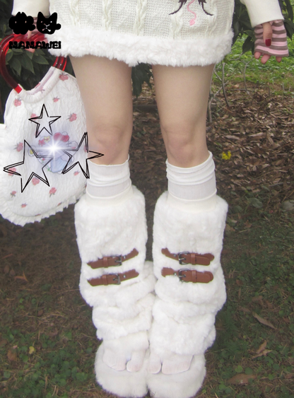 mamawei-white-fluffy-leg-warmers