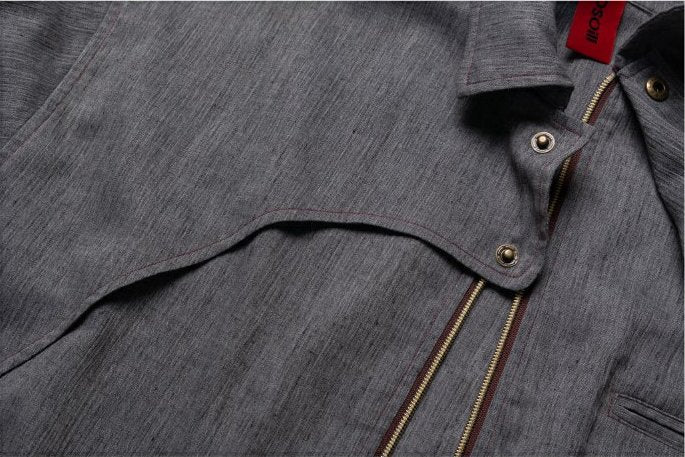 OSCill Deconstructed Layer Zip-Up Long Sleeve Shirt