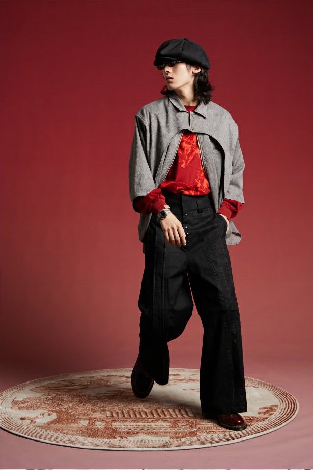 OSCill Deconstructed Layer Zip-Up Long Sleeve Shirt