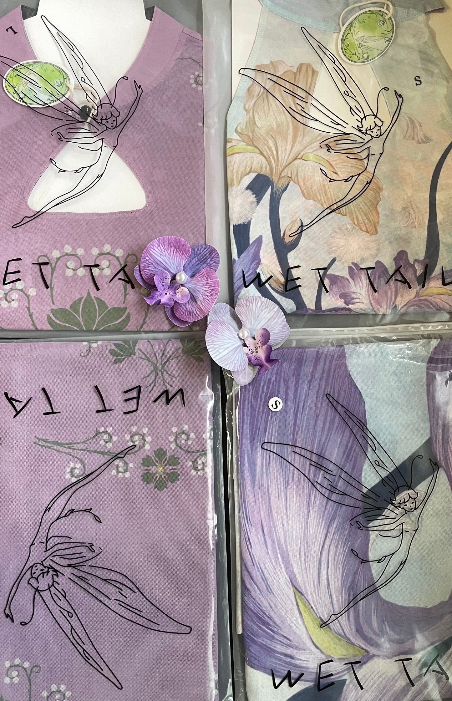 Orchid Hair Clips - Various Colours