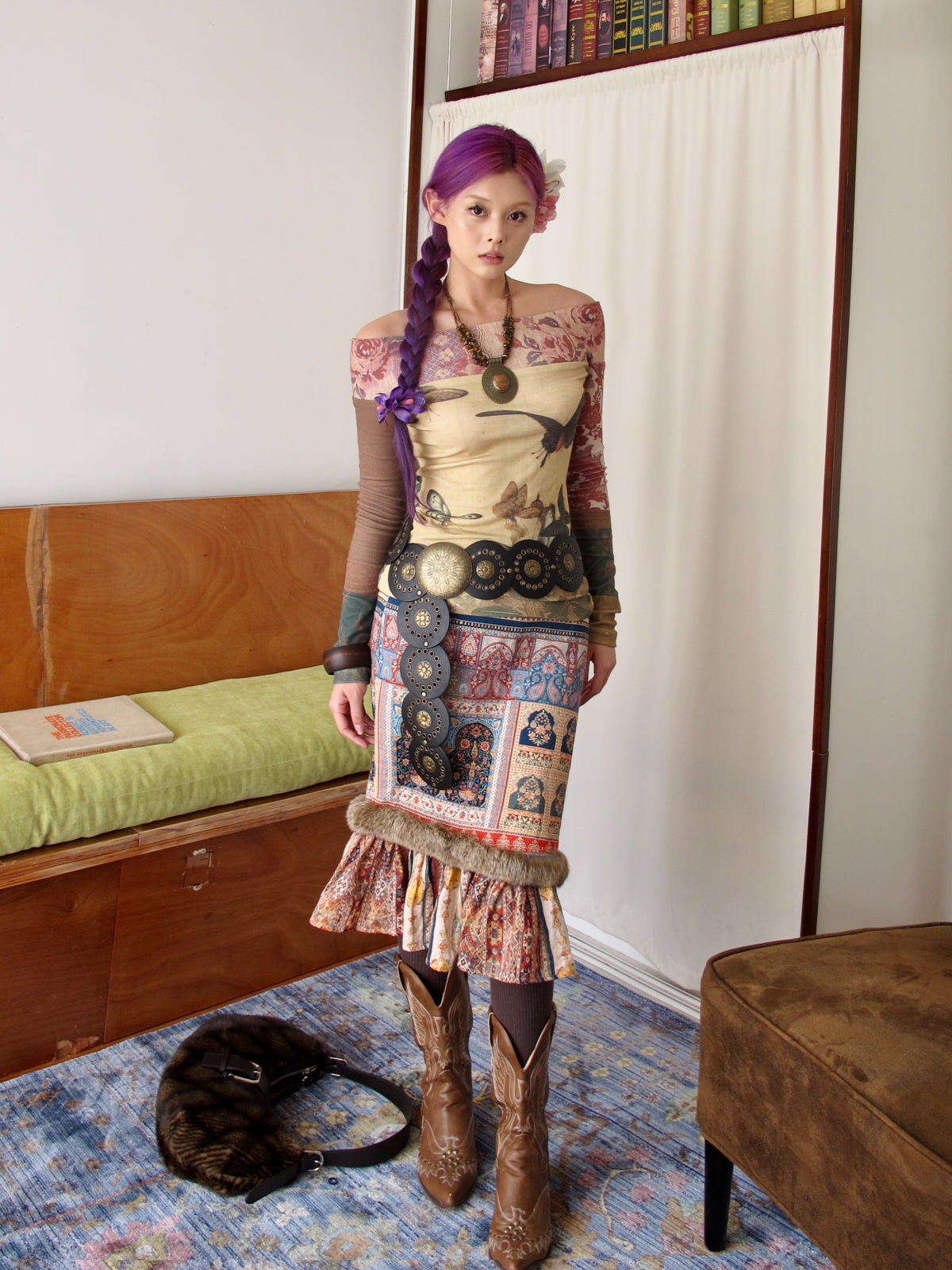Nomadic Fishtail Fur Medi Skirt