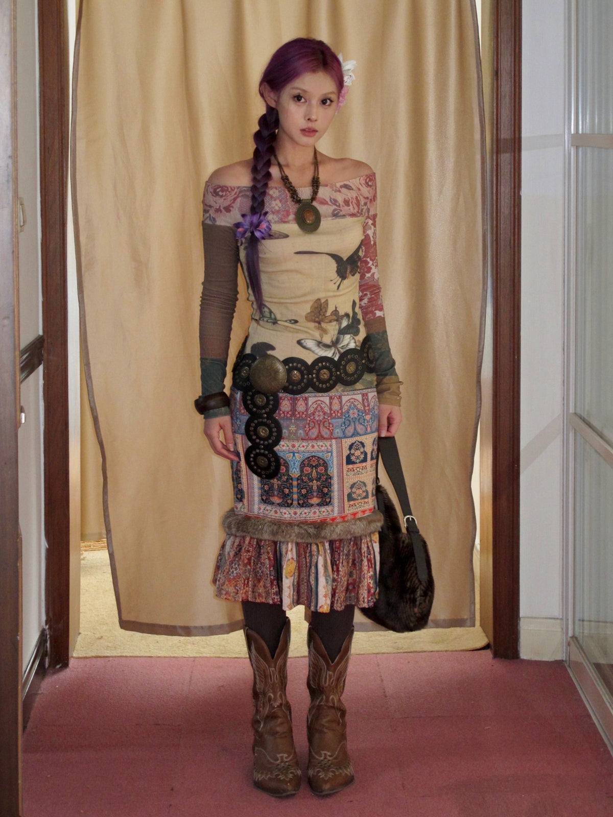 Nomadic Fishtail Fur Medi Skirt