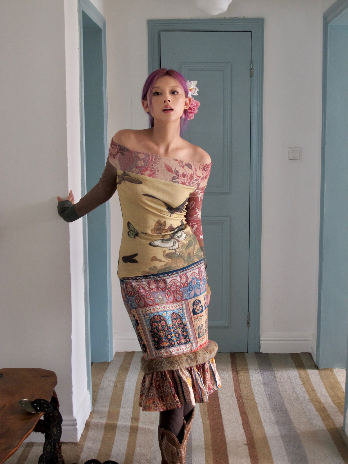 Nomadic Fishtail Fur Medi Skirt