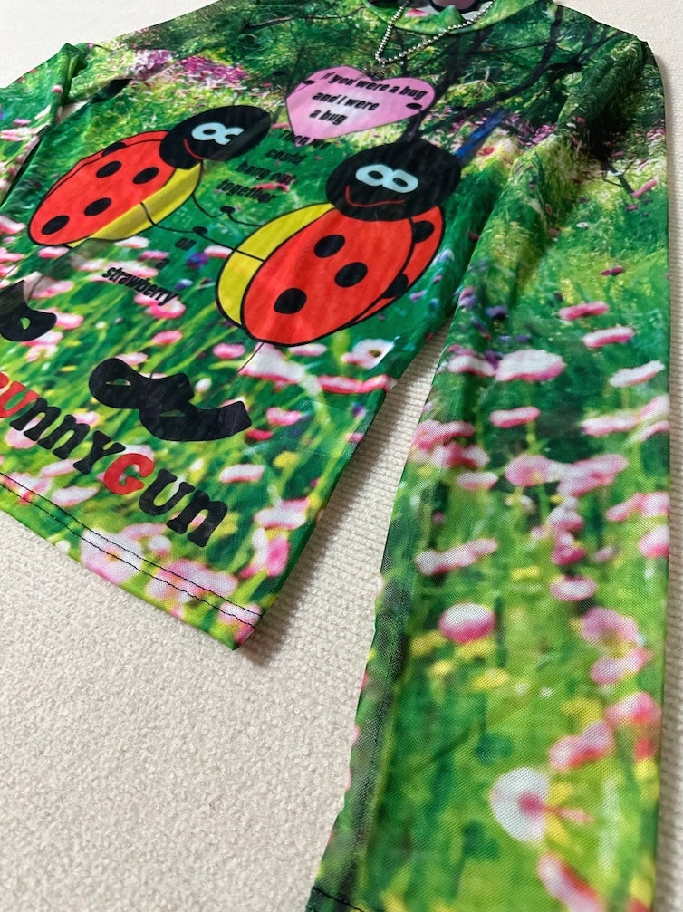 Ladybug Grass Mesh Shirt