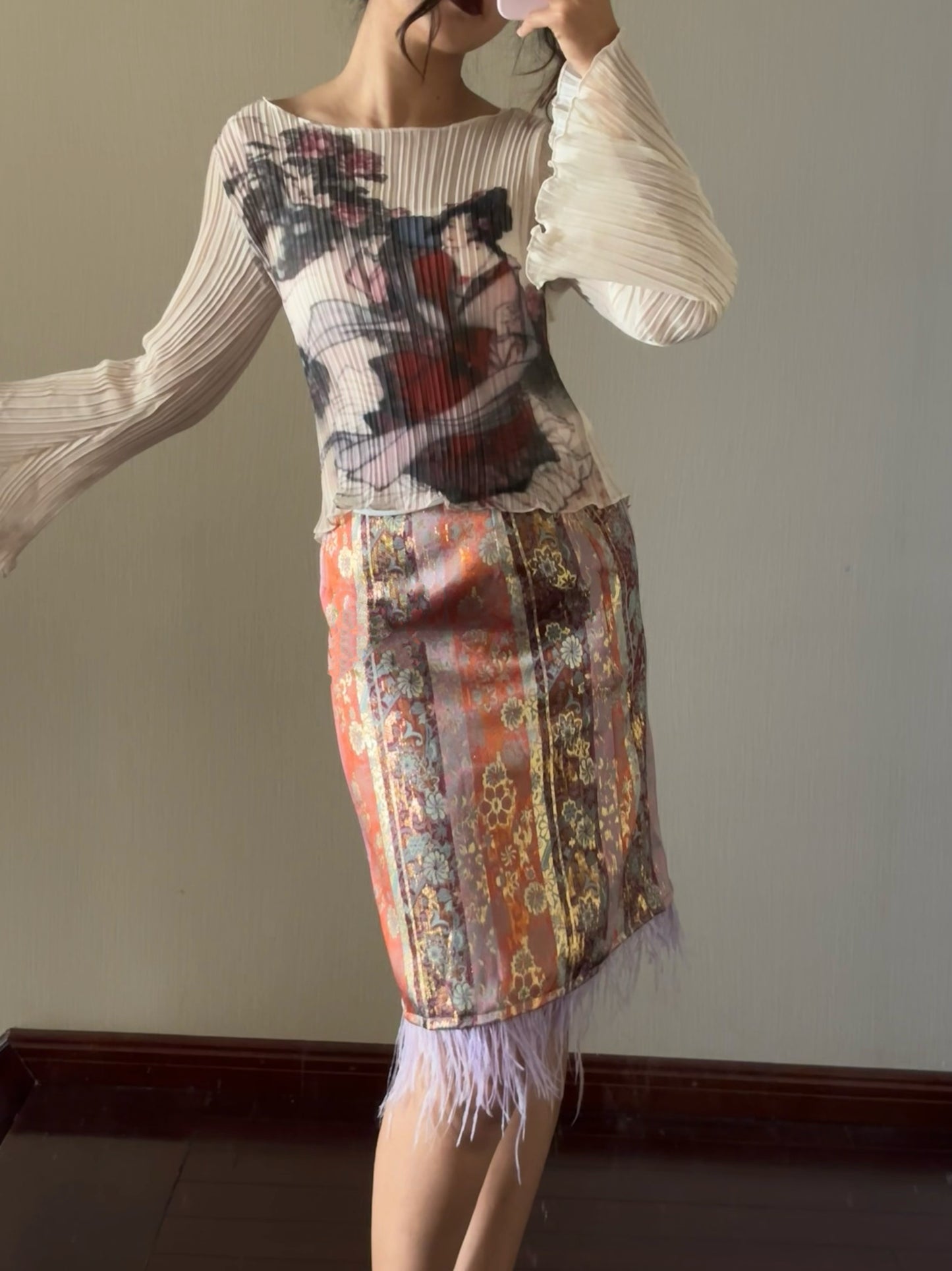 Tassels Embellished Midi Skirt