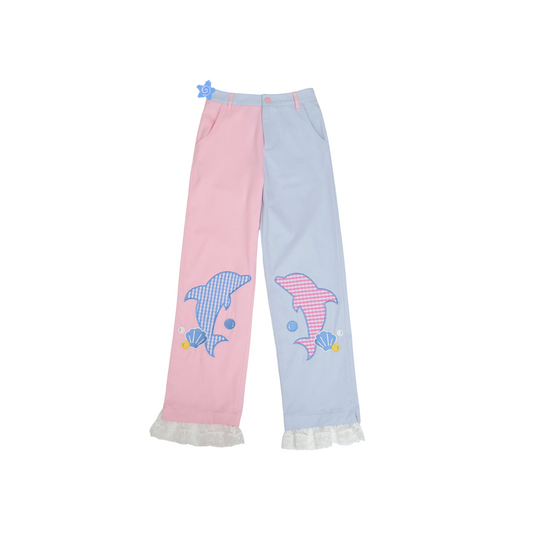 frufru-dolphin-print-lace-cuff-pants