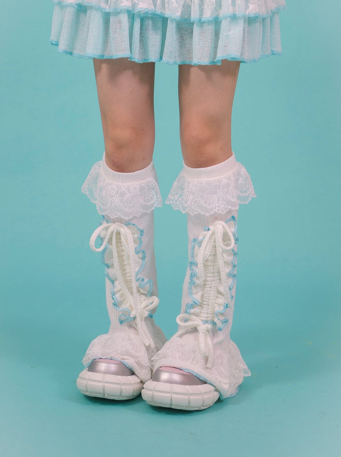 Kawaii Lace White Leg Warmers fru fru – Glitch Cupids