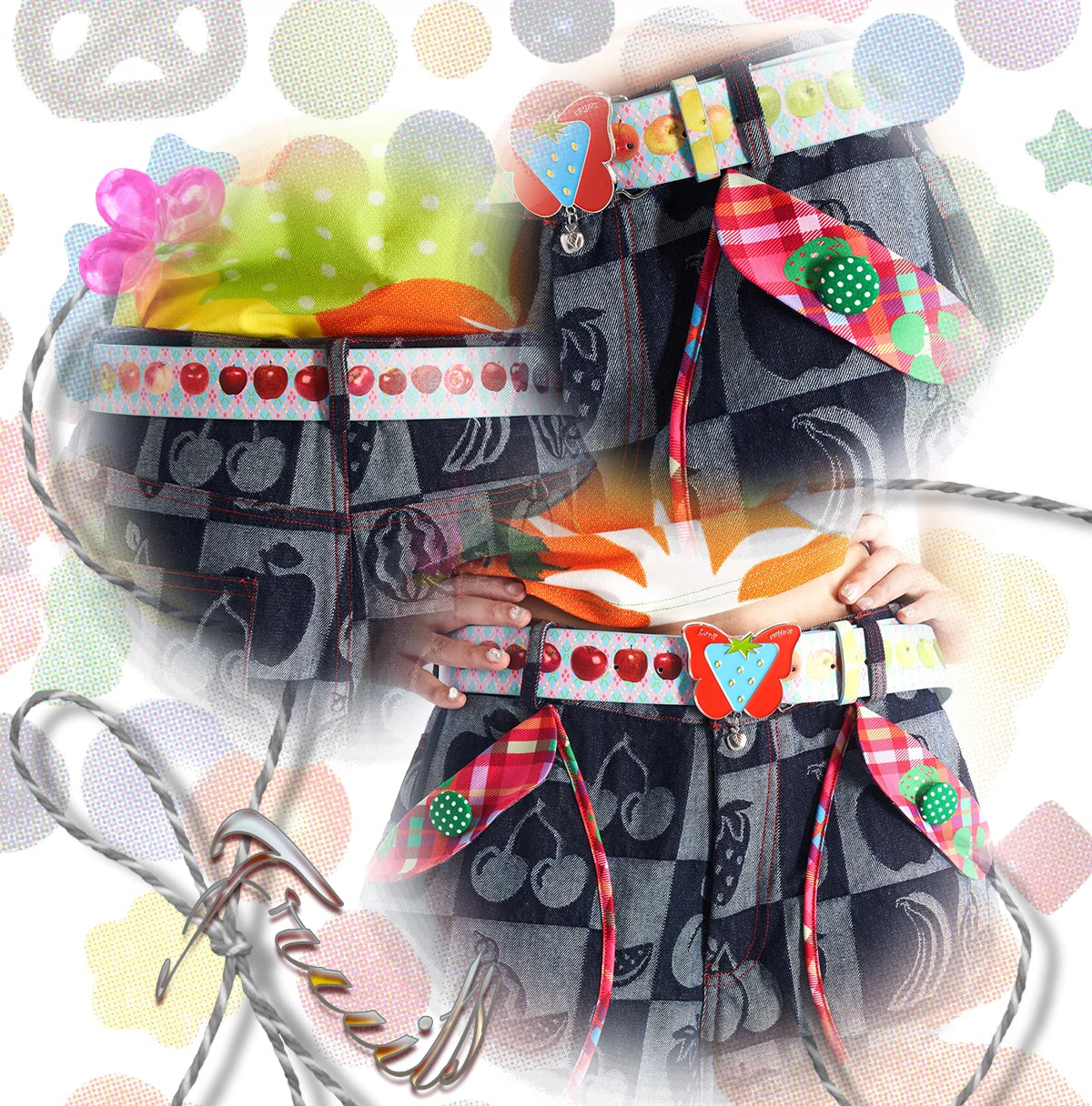 Strawberry Apple Butterfly Belt