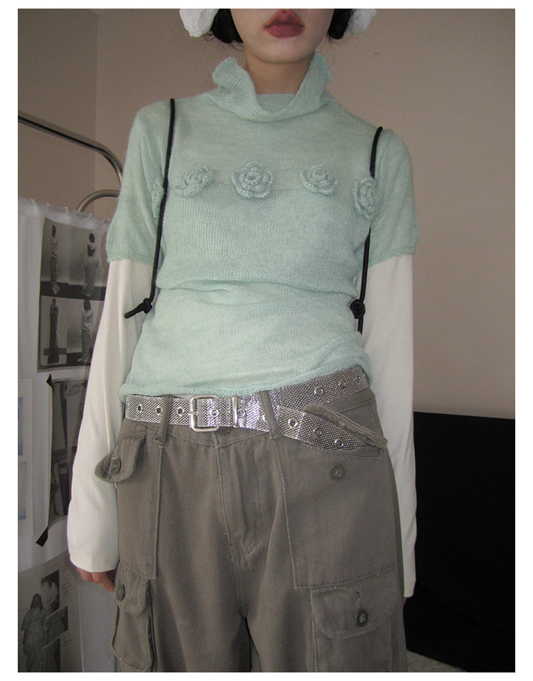 Fairy Rose Turtleneck Knit Top