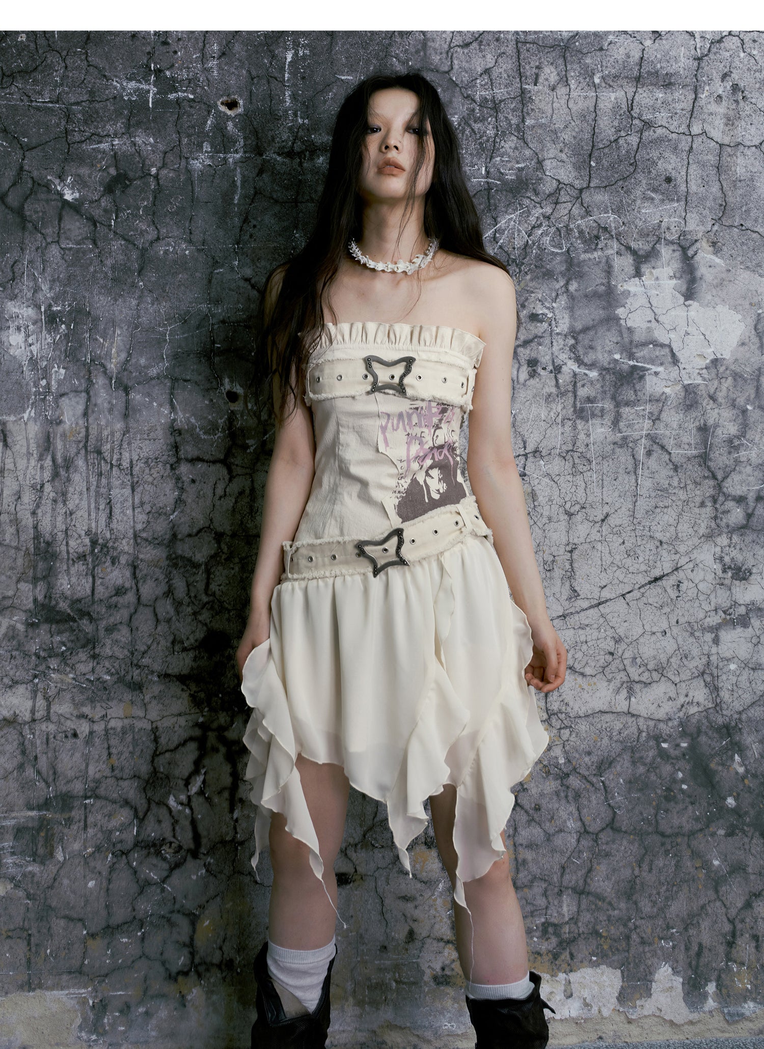 Off Shoulder Fairycore Asymmetric White Dress | Cest Nous S Off Shoulder Fairycore Asymmetric White Dress | Cest Nous S