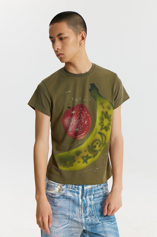 Banana Apple Graffiti Graphic T-Shirt