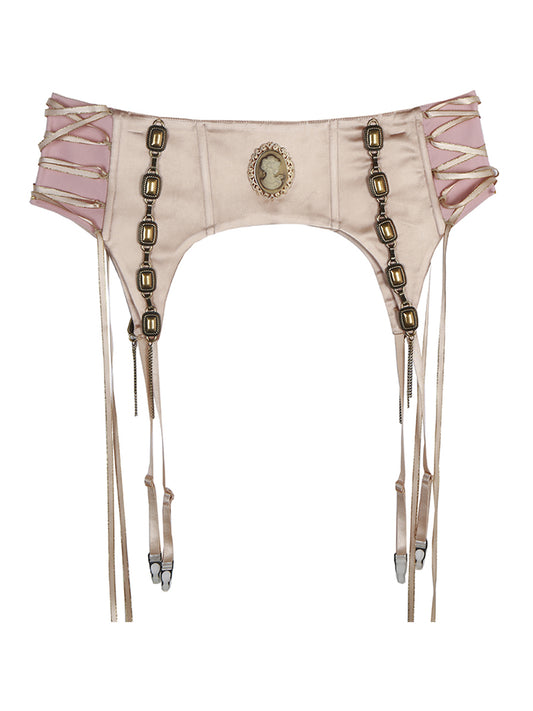 Victorian Lace-Up Satin Garter Belt