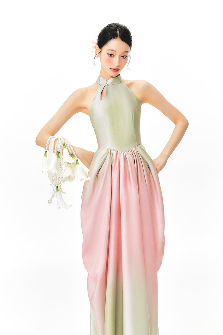 Gradient Tulip Cheongsam Dress