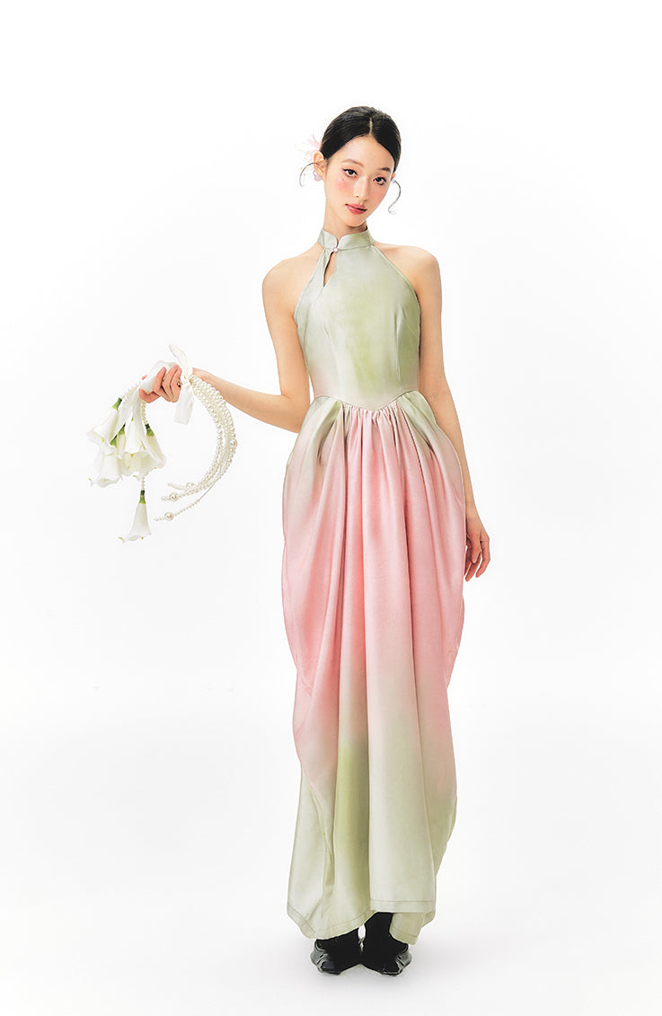 Gradient Tulip Cheongsam Dress