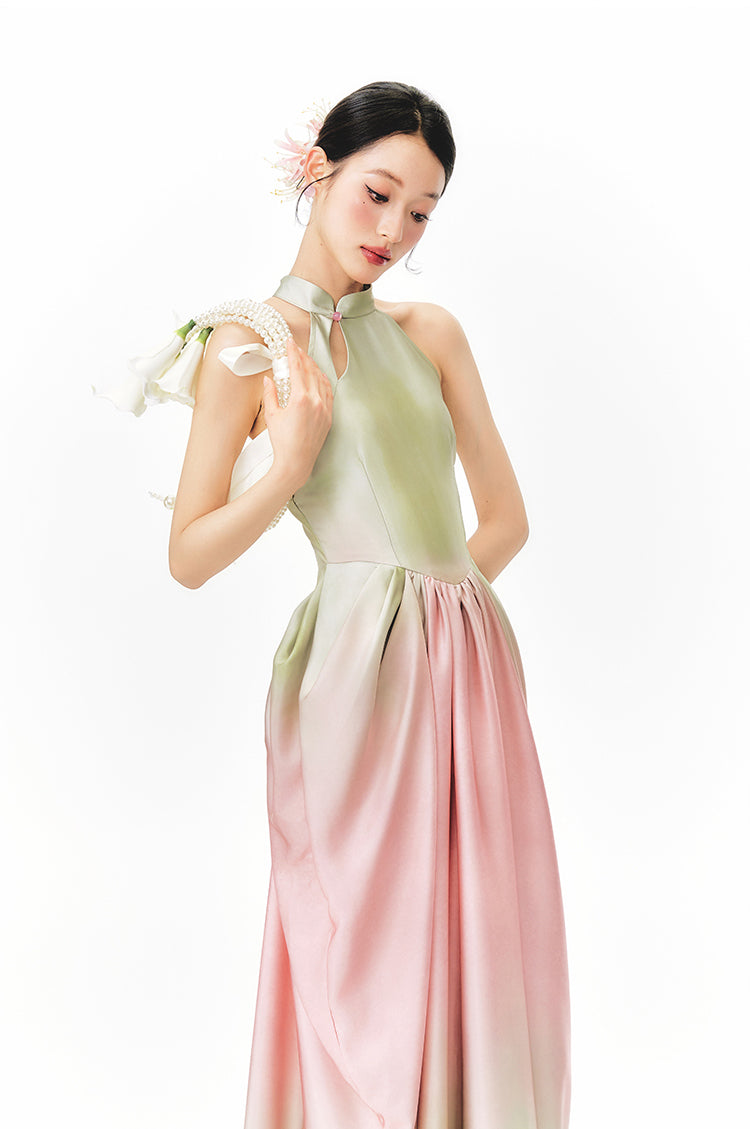 Gradient Tulip Cheongsam Dress