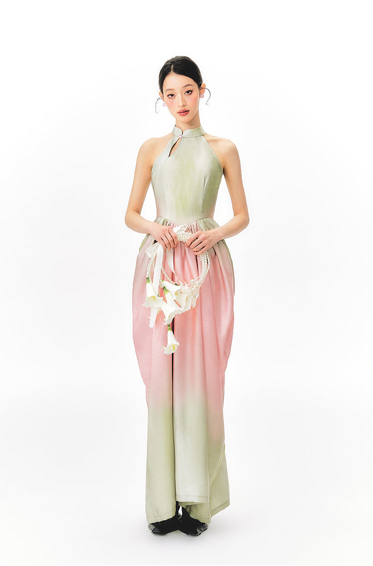Gradient Tulip Cheongsam Dress