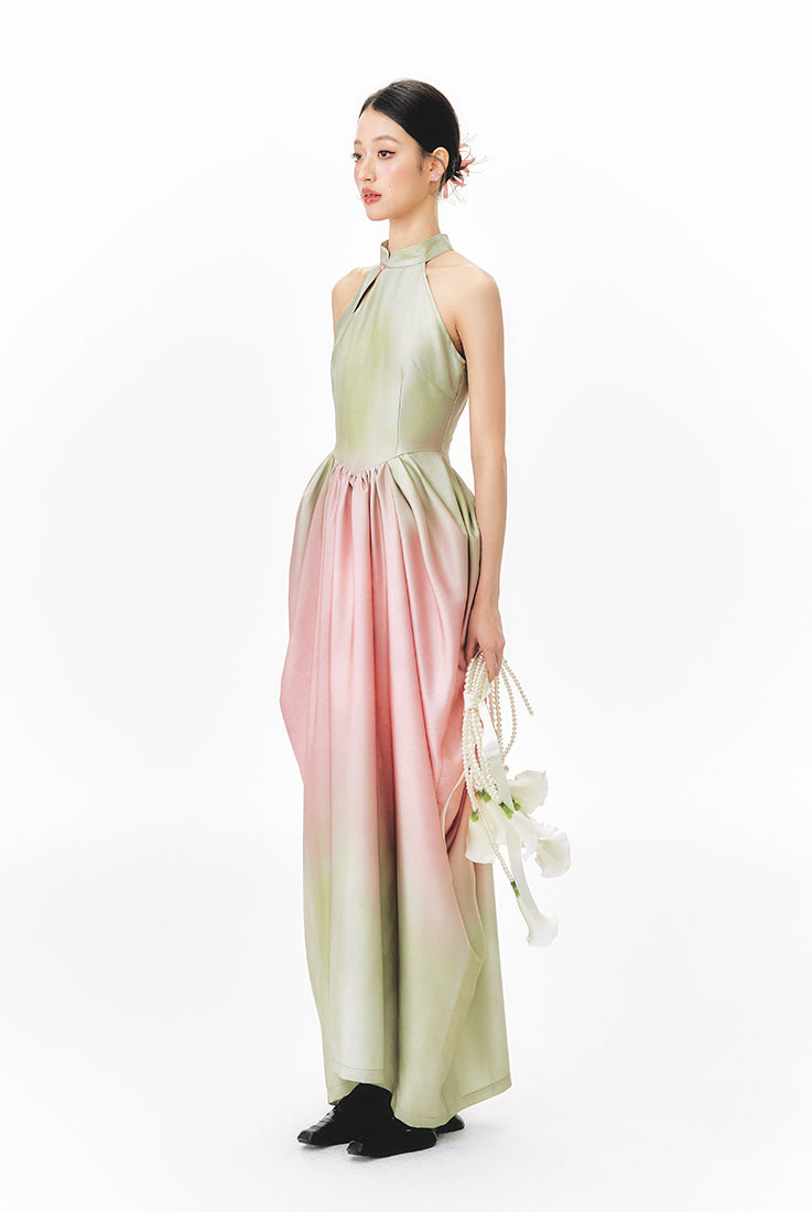 Gradient Tulip Cheongsam Dress