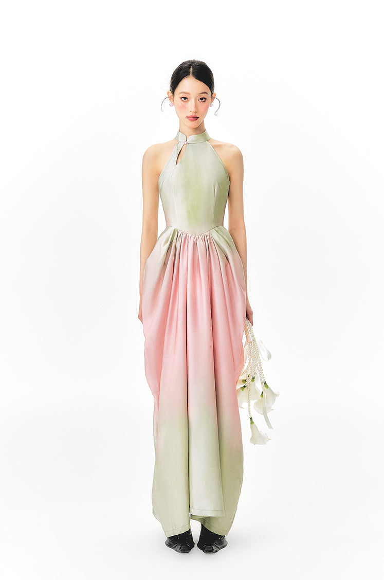 Gradient Tulip Cheongsam Dress