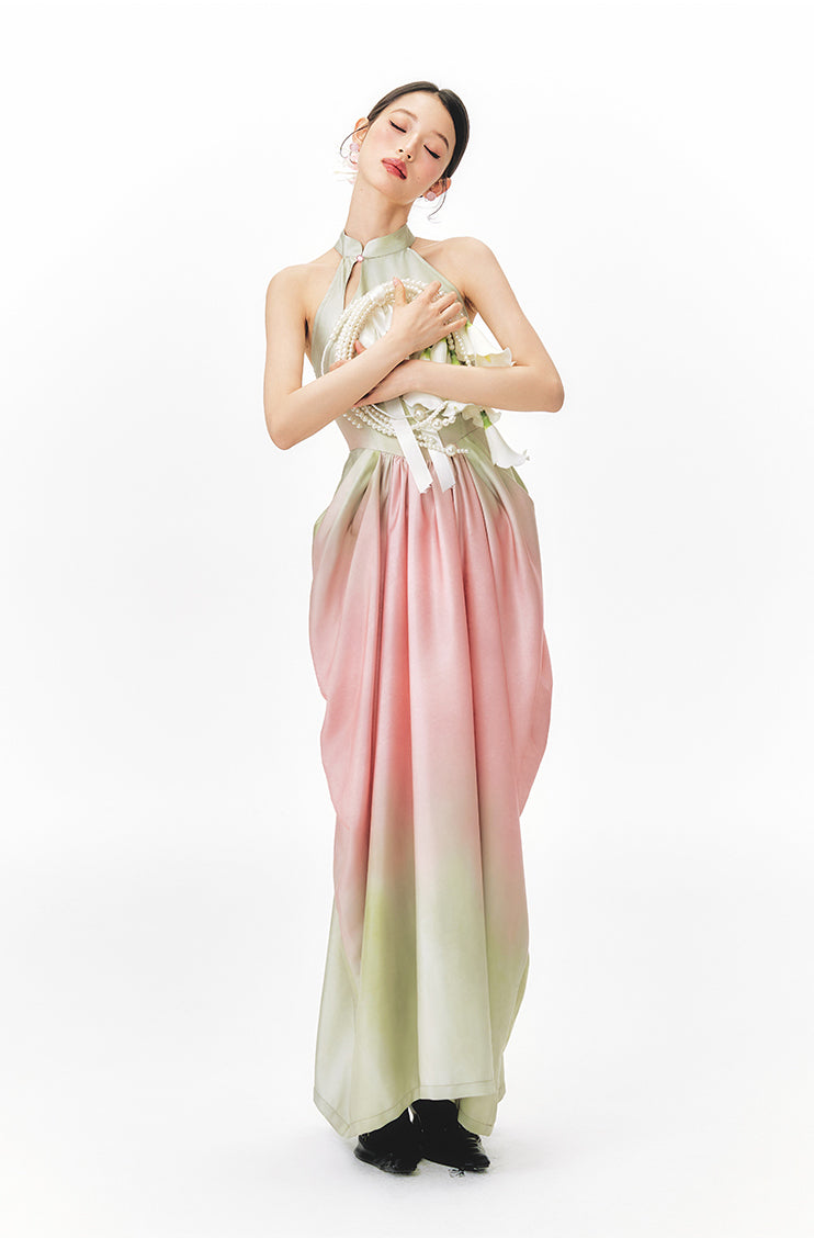 Gradient Tulip Cheongsam Dress