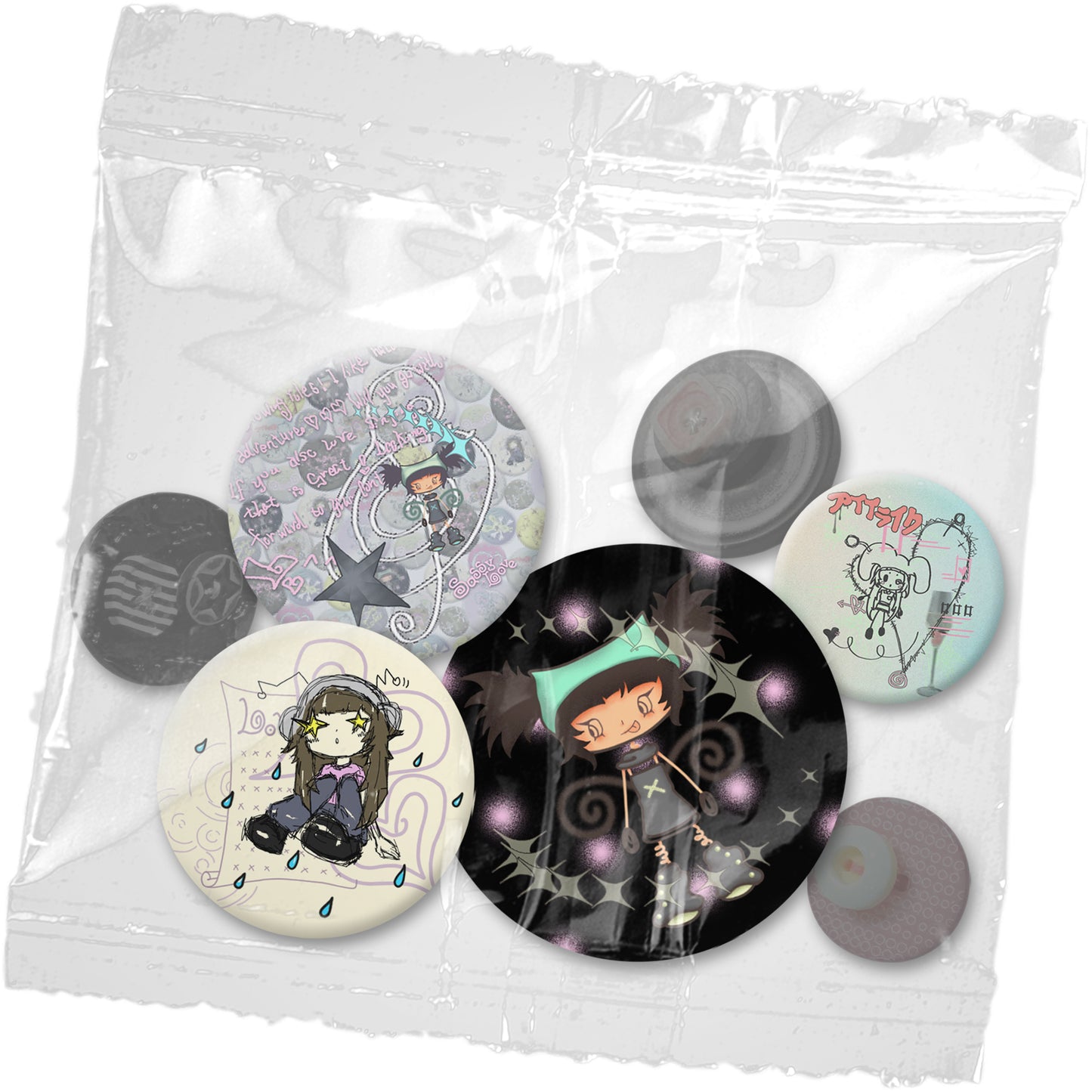 Sassy Love Kawaii Shojo Pin Set