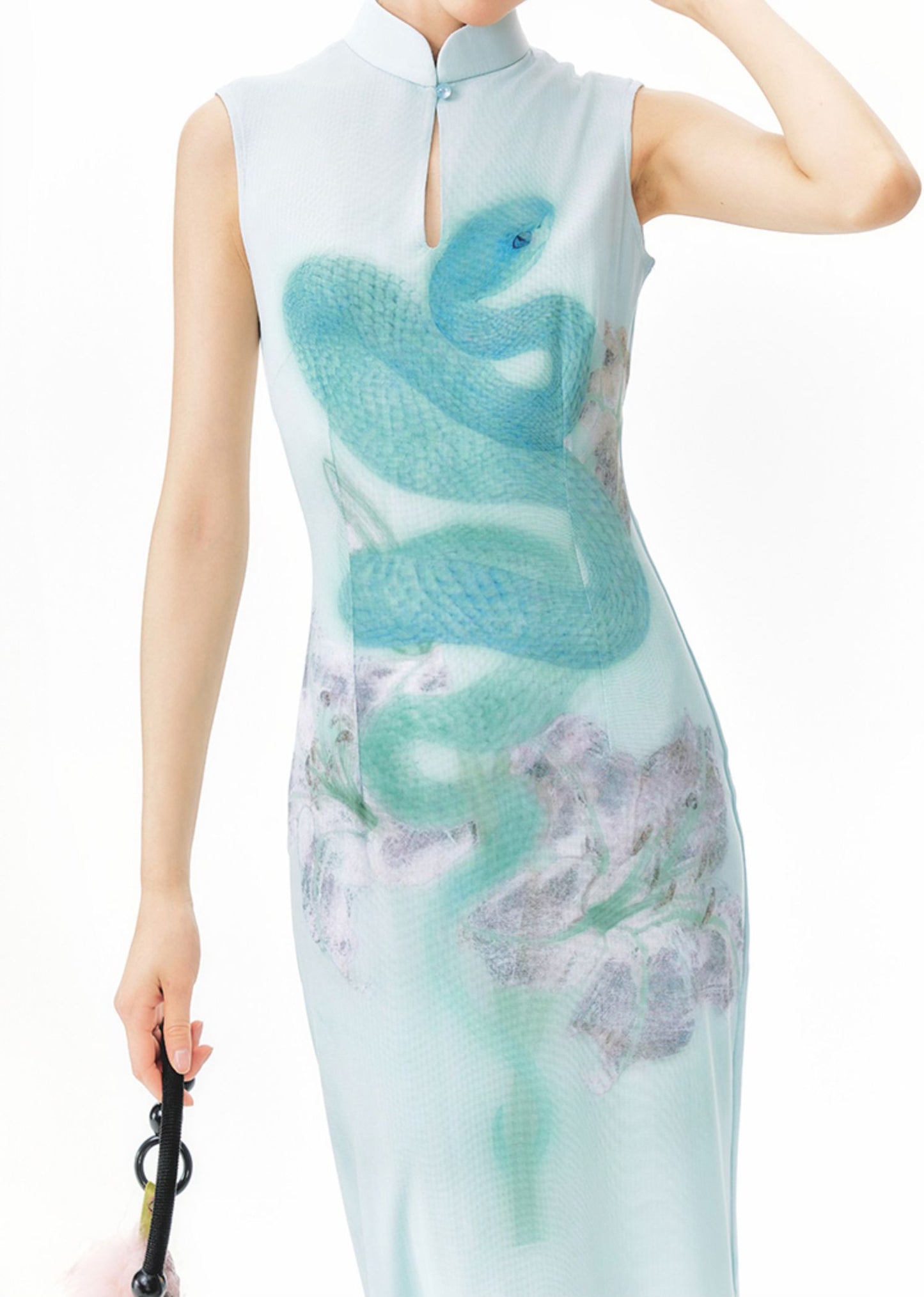 Shimmer Lily Serpent Cheongsam Dress
