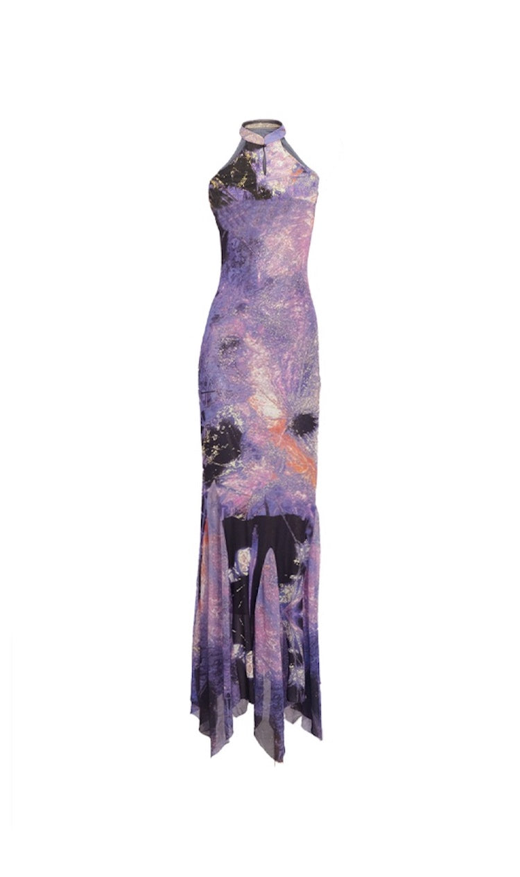 Shimmer Pond Fishtail Cheongsam Dress