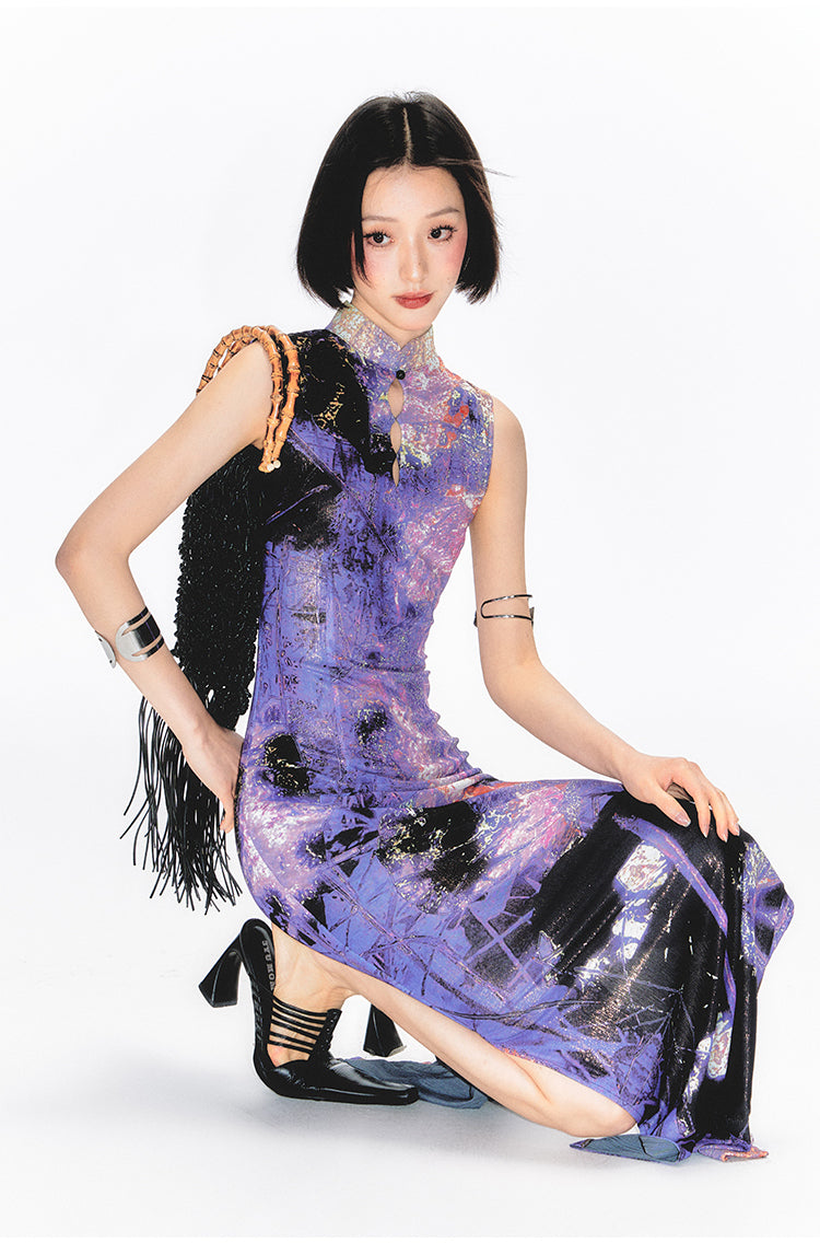 Shimmer Pond Fishtail Cheongsam Dress