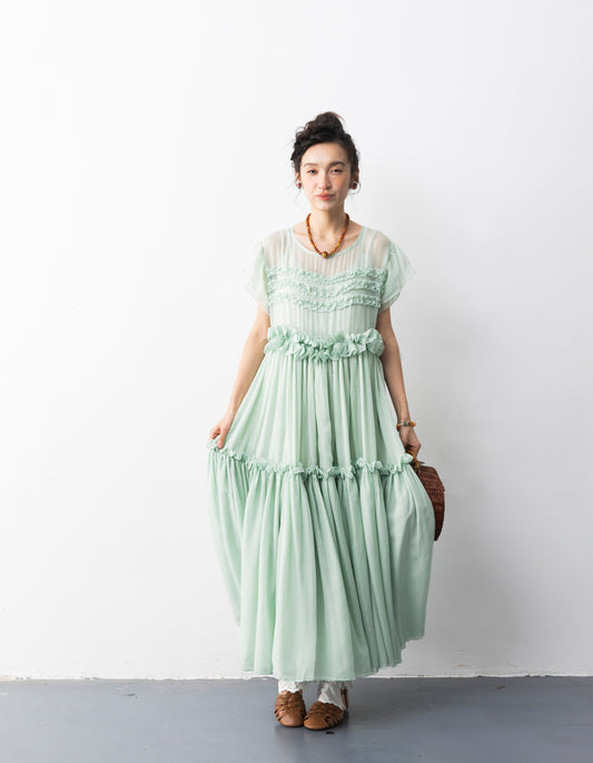 Mint Ruffled Maxi Dress