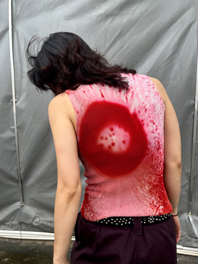 Blood Pleated Tank Top