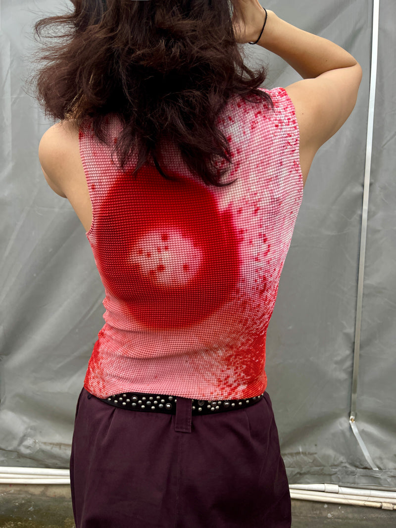 Blood Pleated Tank Top