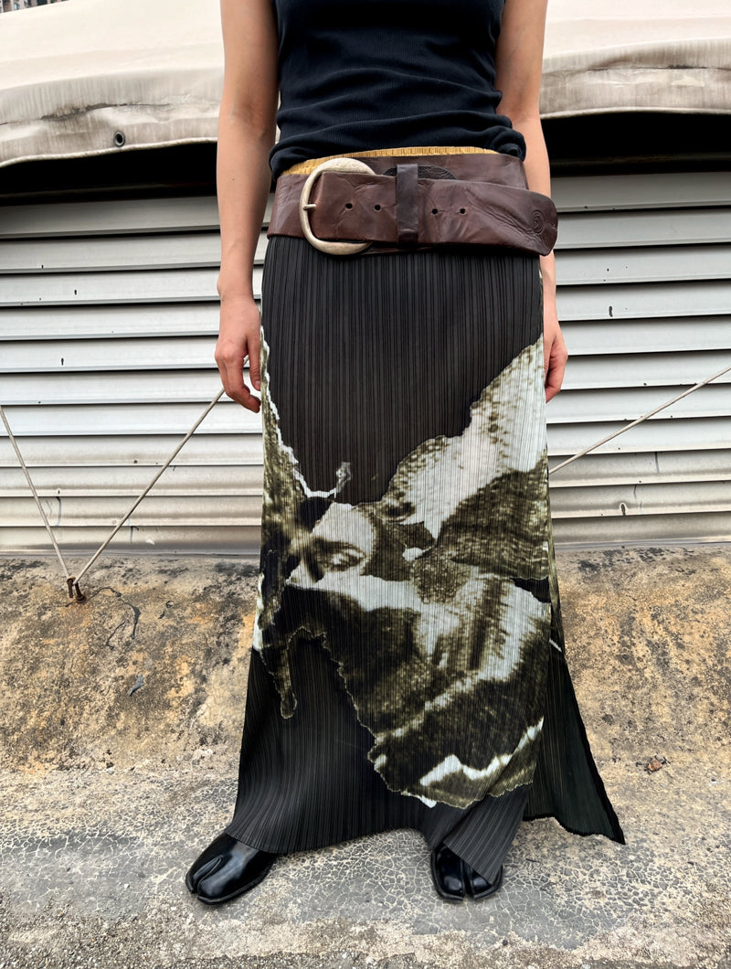 Moss Pleated Maxi Skirt