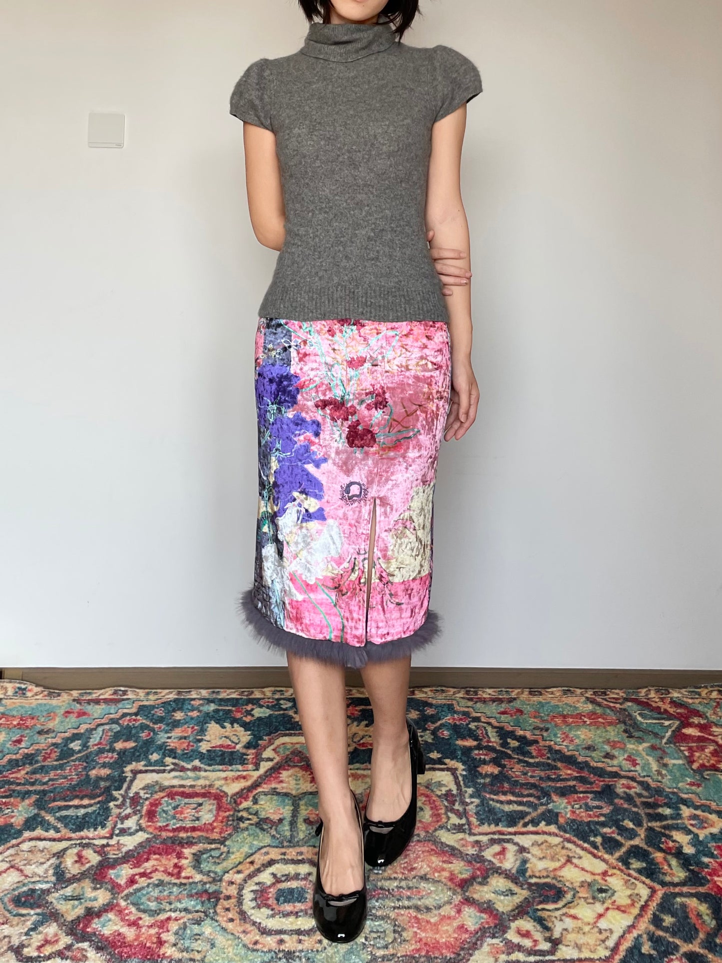 Anemone Bouquet Floral Shimmer Skirt