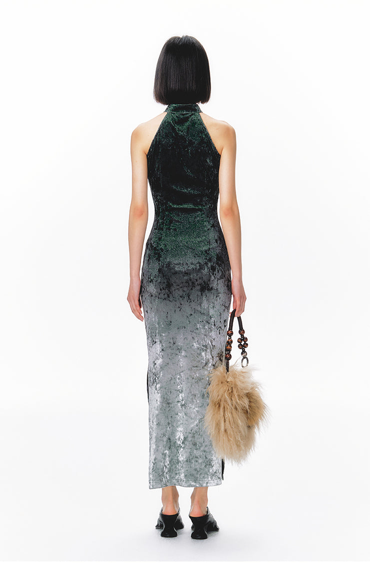 Bamboo Velvet Cheongsam Dress