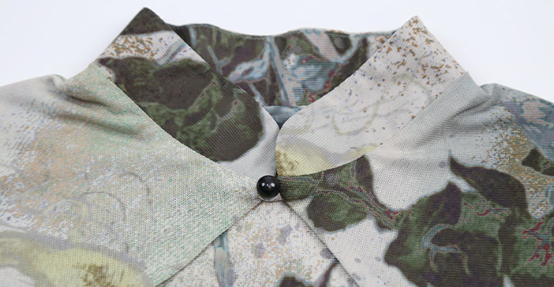 Iris Floral Cheongsam Shirt