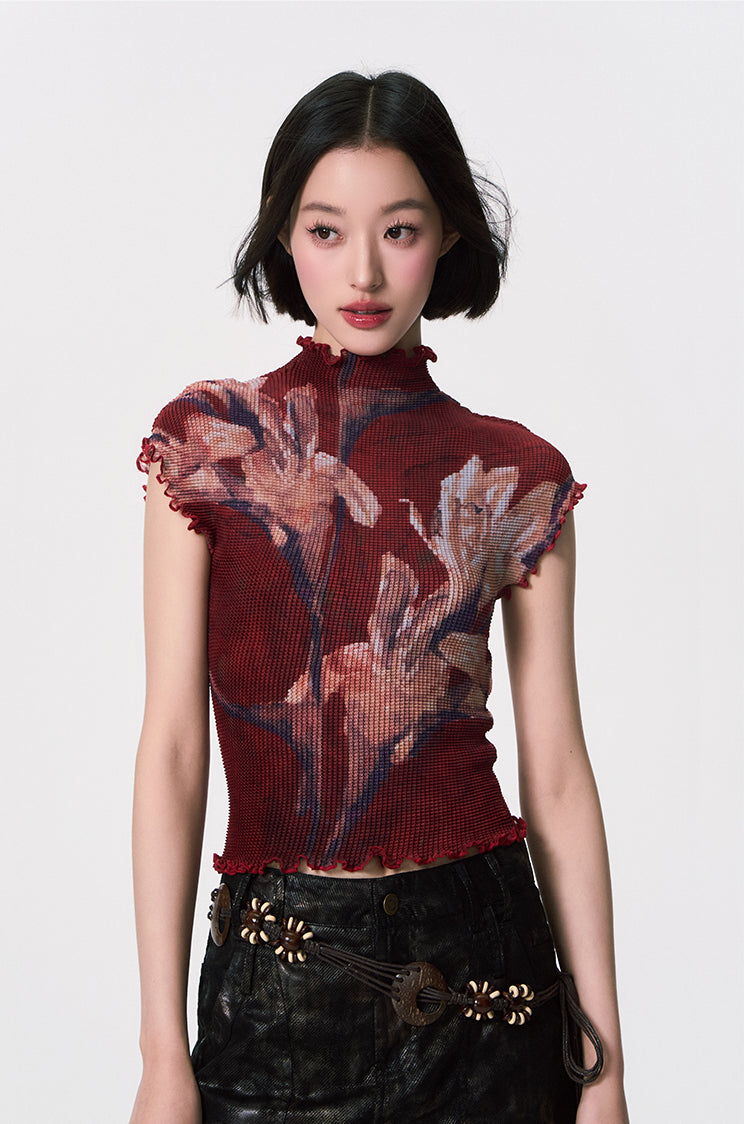 Passion Lily Pleated Top