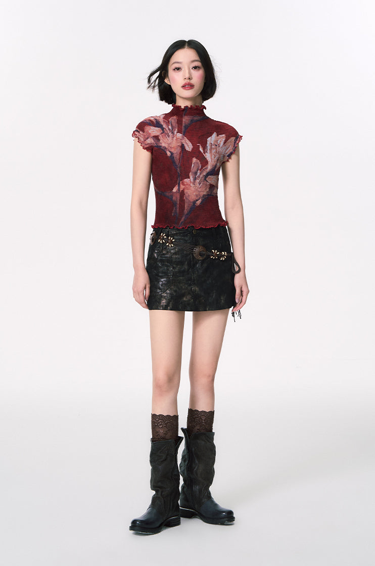 Passion Lily Pleated Top