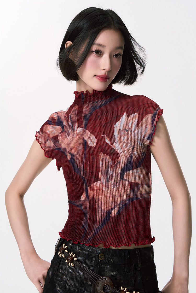 Passion Lily Pleated Top