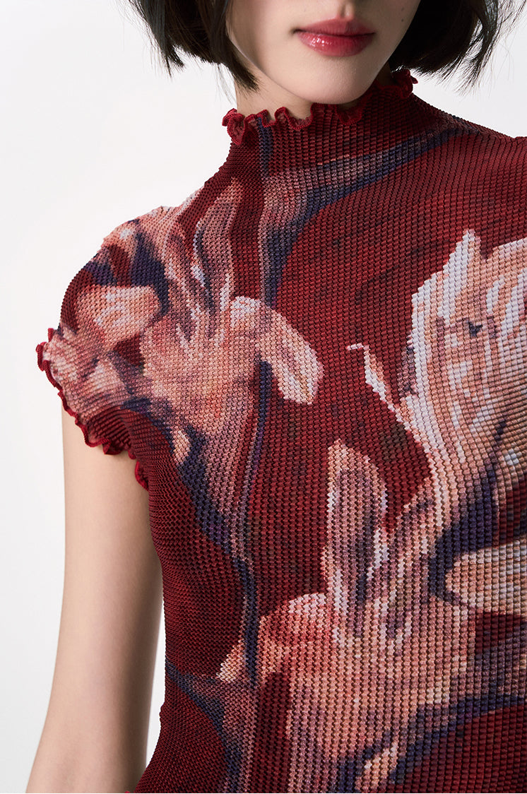 Passion Lily Pleated Top