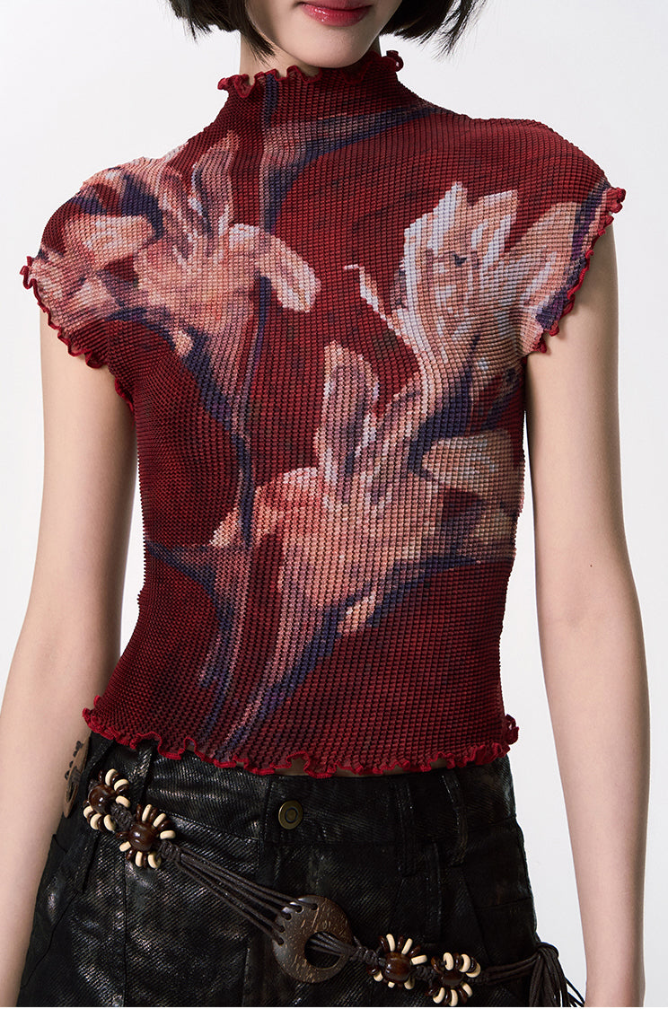 Passion Lily Pleated Top
