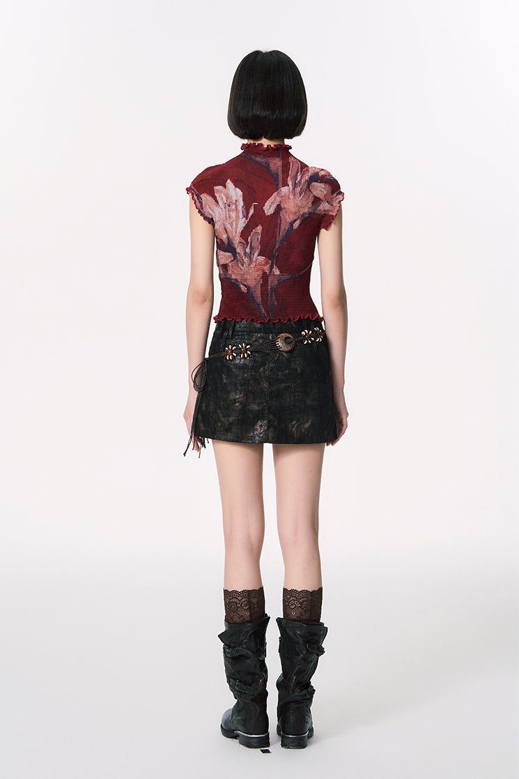 Passion Lily Pleated Top