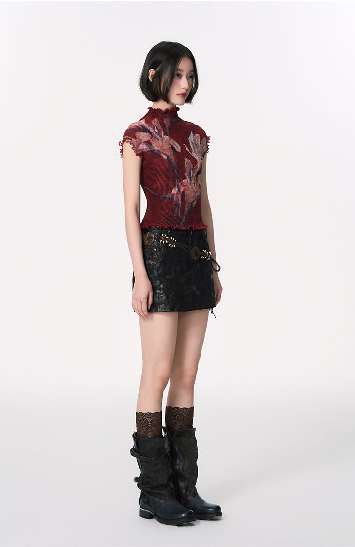 Passion Lily Pleated Top