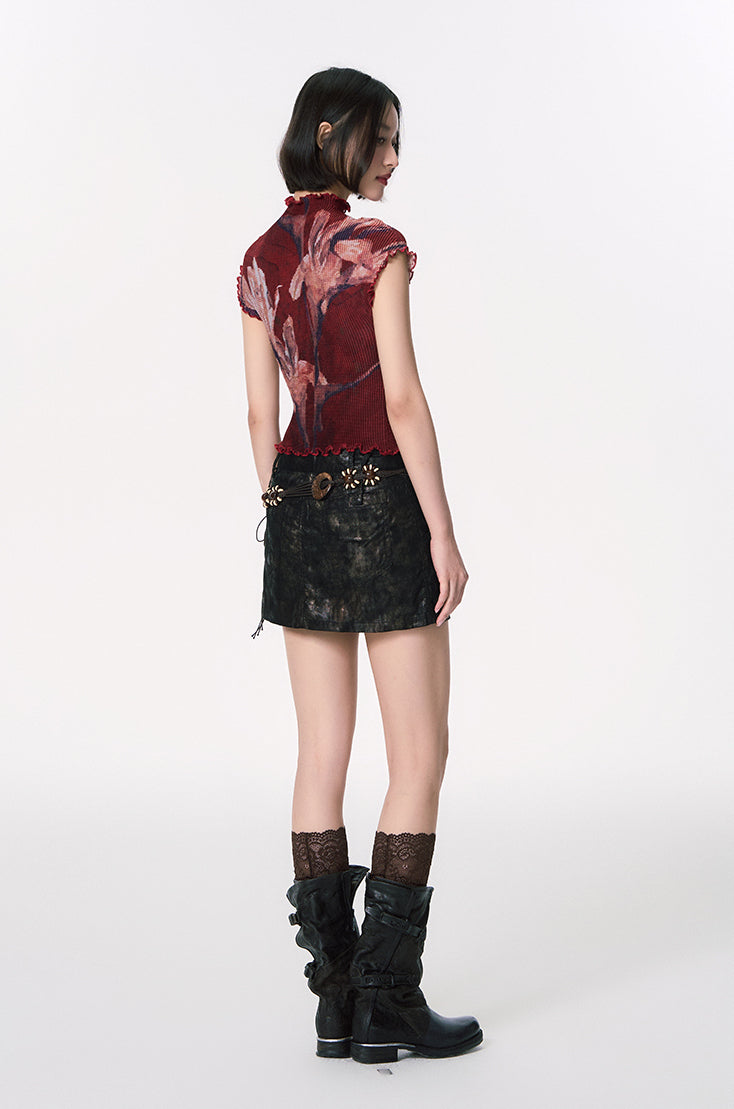 Passion Lily Pleated Top