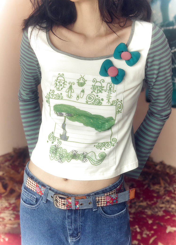 Mori Ladybug Striped Shirt