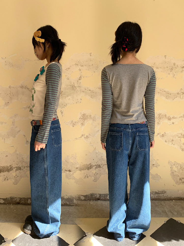 Mori Ladybug Striped Shirt