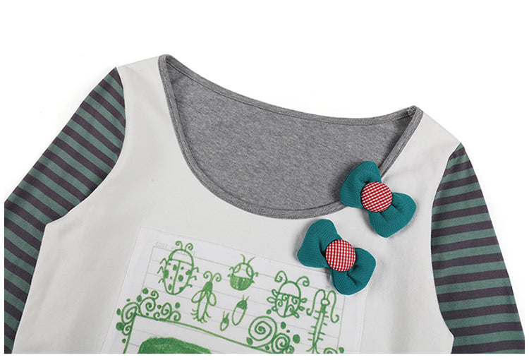Mori Ladybug Striped Shirt