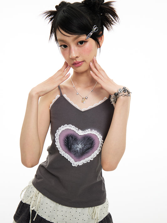 Acubi Heart MoonWood Cami Top