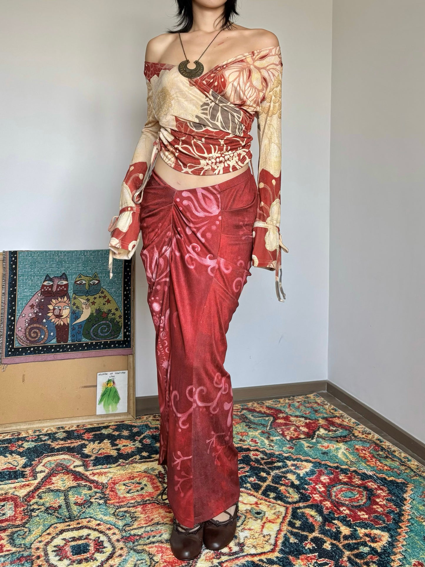 Vine Draped Maxi Skirt