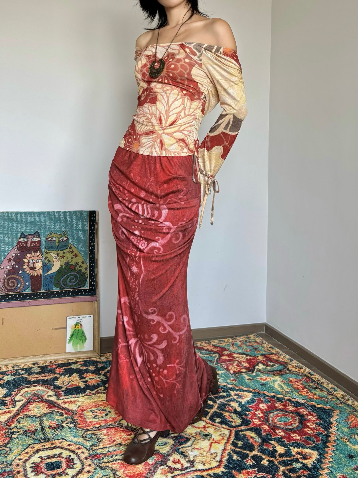 Vine Draped Maxi Skirt