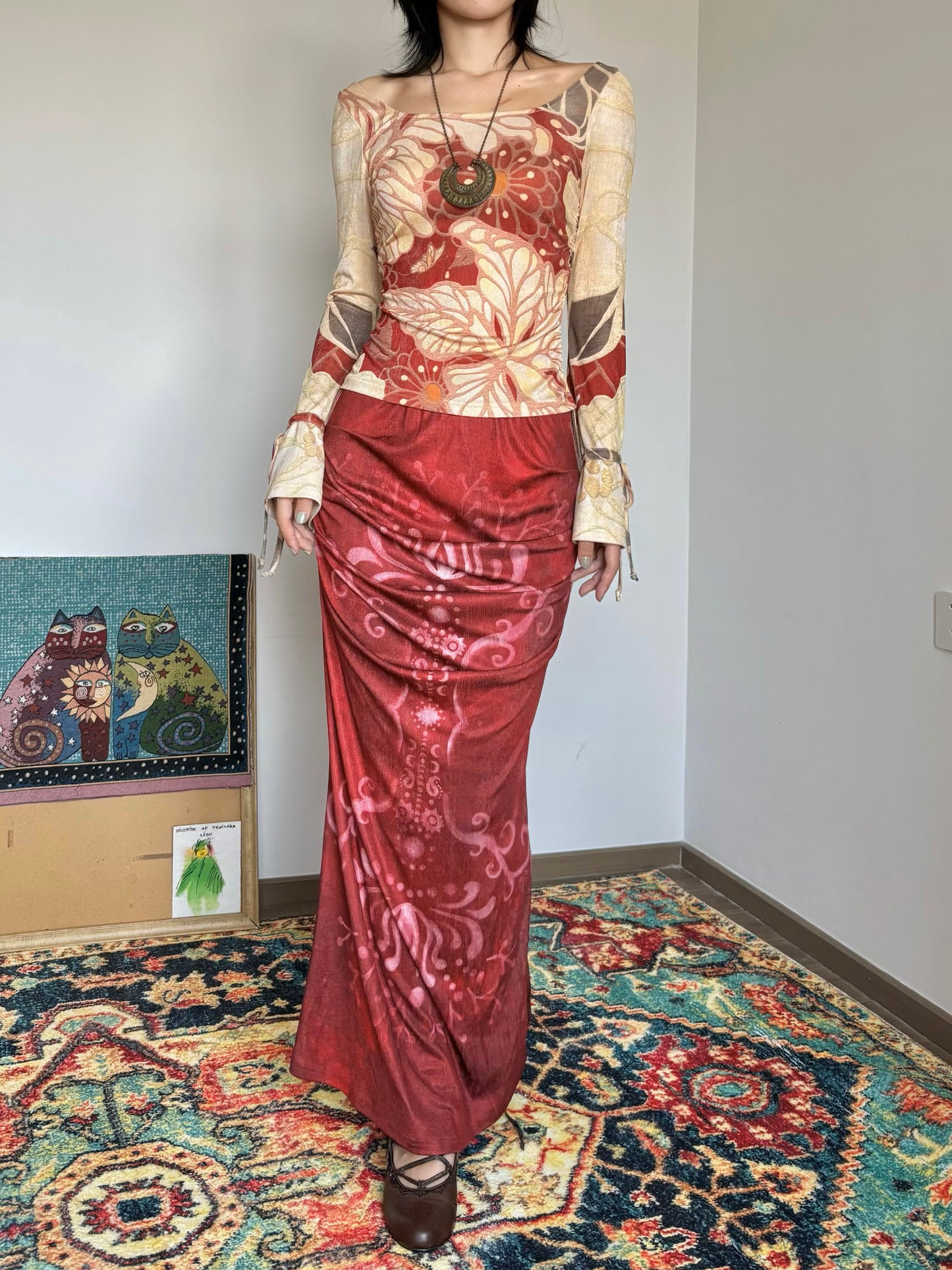 Vine Draped Maxi Skirt